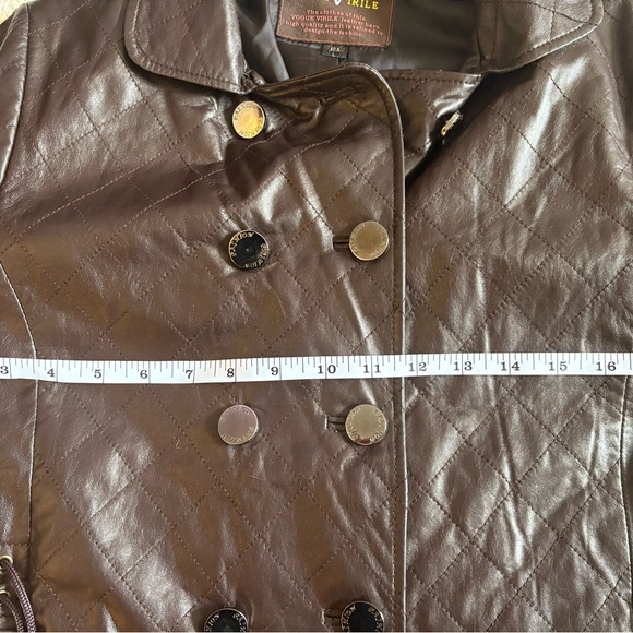 VOGUE VIRILE vintage Brown Leather Women's Jacket - Picture 11 of 14
